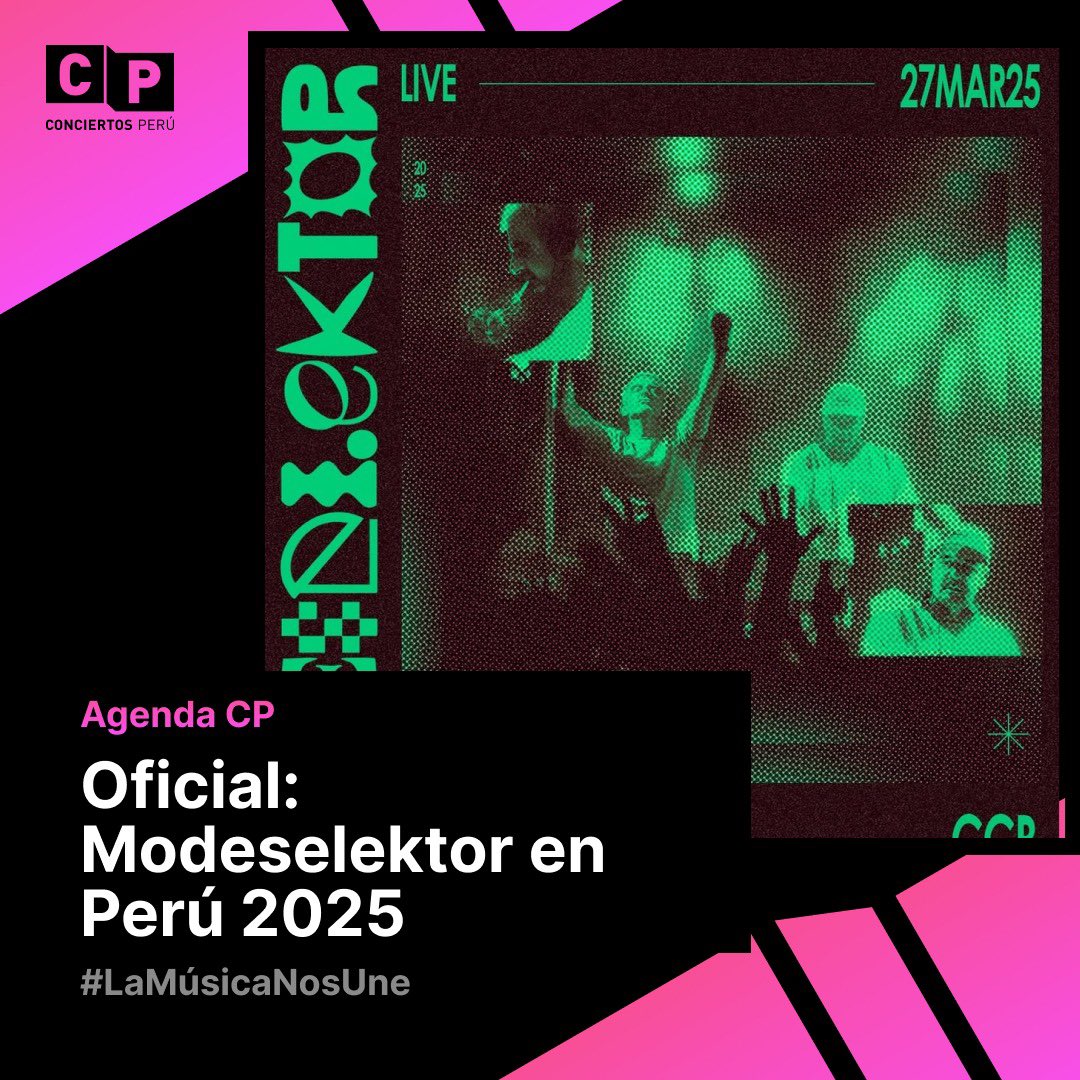 conciertosperu's tweet photo. Oficial: Modeselektor regresa a Lima 🎧🔥 El dúo alemán de música electrónica Modeselektor se presentará este 27 de marzo en el CC Barranco. ⚡😎
🎟️ Preventa desde el 18 de febrero a las 10 a. m. en @joinnus. 🔥
#LaMúsicaNosUne #Modeselektor https://t.co/uU2QxQz6w0