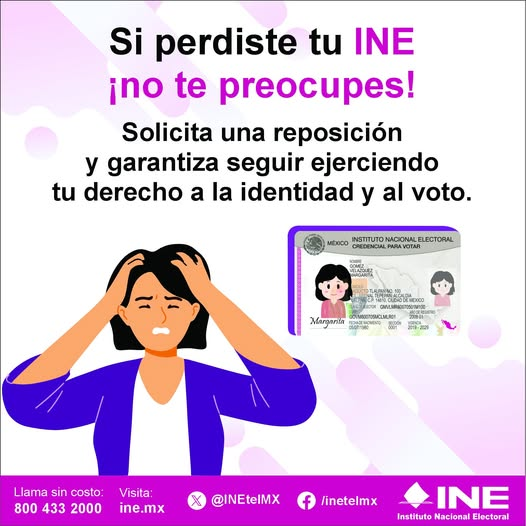 adrii_pg's tweet photo. Si perdiste tu INE ¡no te preocupes! Solicita una reposición y garantiza seguir ejerciendo tu derecho a la identidad y al voto.

Recuerda que en Modulo Alameda y Plaza amberes te atendemos con cita y sin cita https://t.co/7NQ9acHl7a