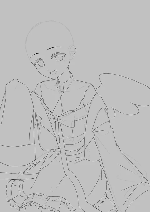 今めいちゃん描いてるまだハゲの状態だけど 