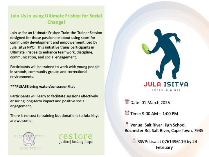 Please share this with colleagues, NGOs, those working with children/youth wanting to learn more about ultimate frisbee and the benefits it offers on many levels 💚

#ultimatefrisbee #CapeTown