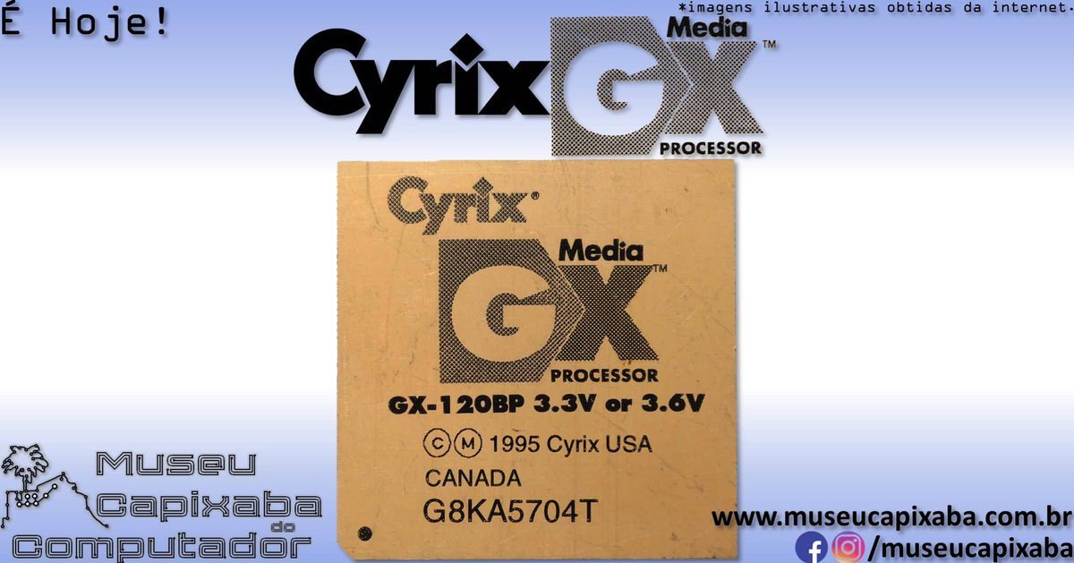 museucapixaba's tweet photo. É hoje! O microprocessador Cyrix MediaGX de 1997.

+em https://t.co/Pq4CY3hNHu

#MuseuCapixaba #mcc #éhoje #museu #Cyrix #Cyrix5x86 #CyrixMediaGXi #CyrixMediaGXm #CyrixMediaGX #XpressAUDIO #XpressGRAPHICS #XpressRAM #Pentium #AMD #Geode #IBM #systemonachip #SoC https://t.co/fnT5uotJPy