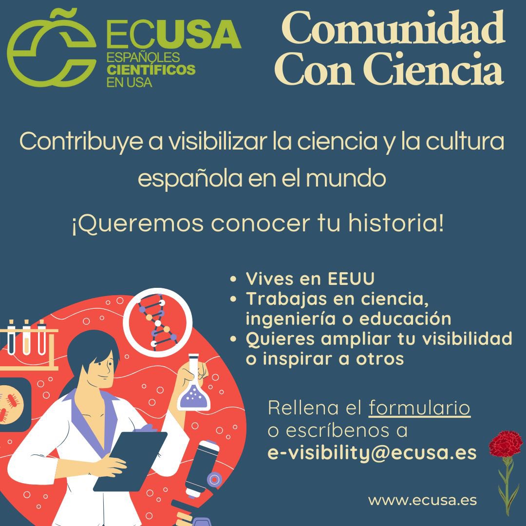 🚀E-visibility presenta: Comunidad Con Ciencia 

Un proyecto para destacar la riqueza cultural y científica de cada Comunidad Autónoma de España. 🔬

👉Si vives en EE.UU. y quieres compartir tus logros, conocimientos y proyectos científicos mientras promueves la cultura española,