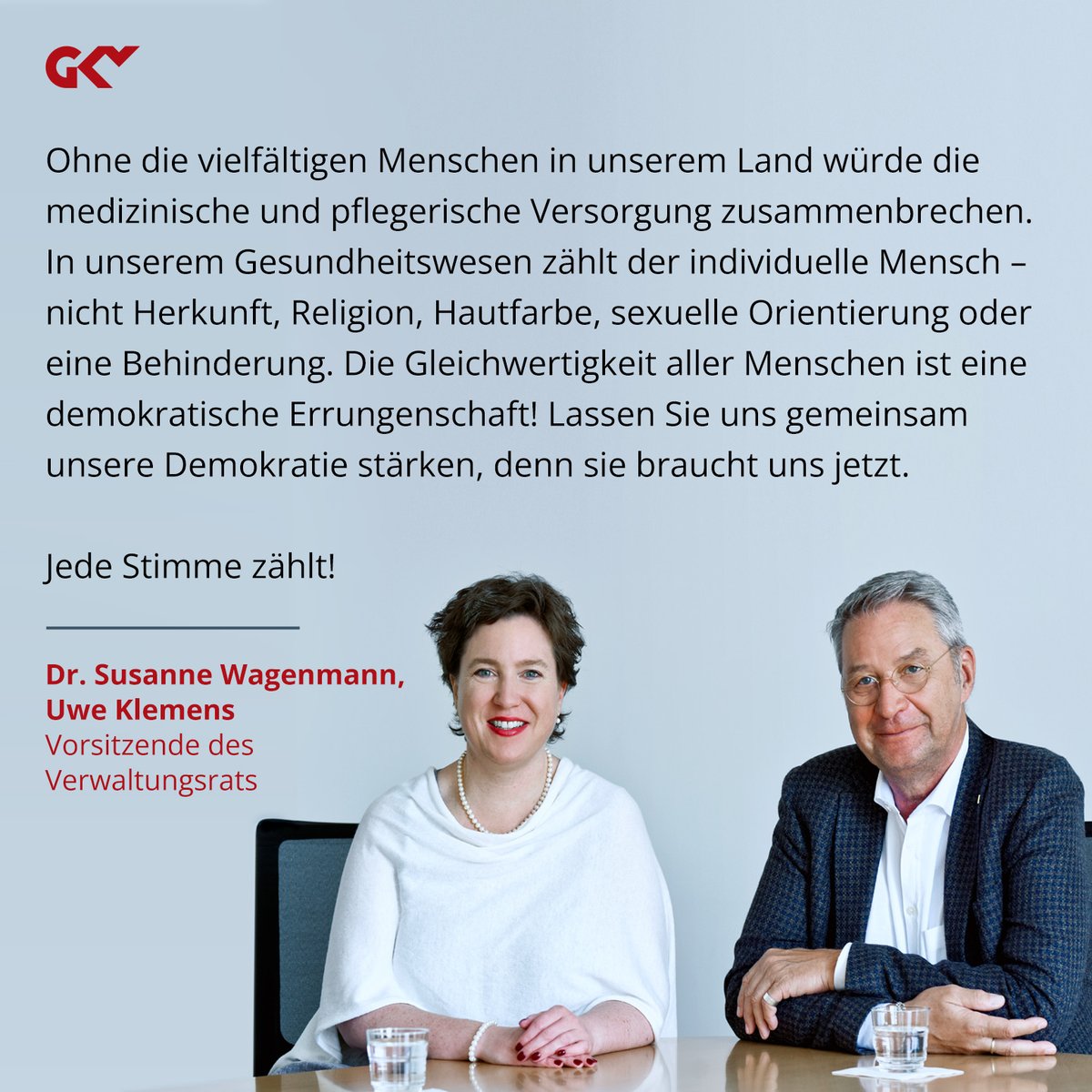 #Wahlaufruf „Lassen Sie uns gemeinsam unsere Demokratie stärken, denn sie braucht uns jetzt. Bitte gehen Sie zur Wahl – jede Stimme zählt!“ Mehr: tinyurl.com/34mpzzr8