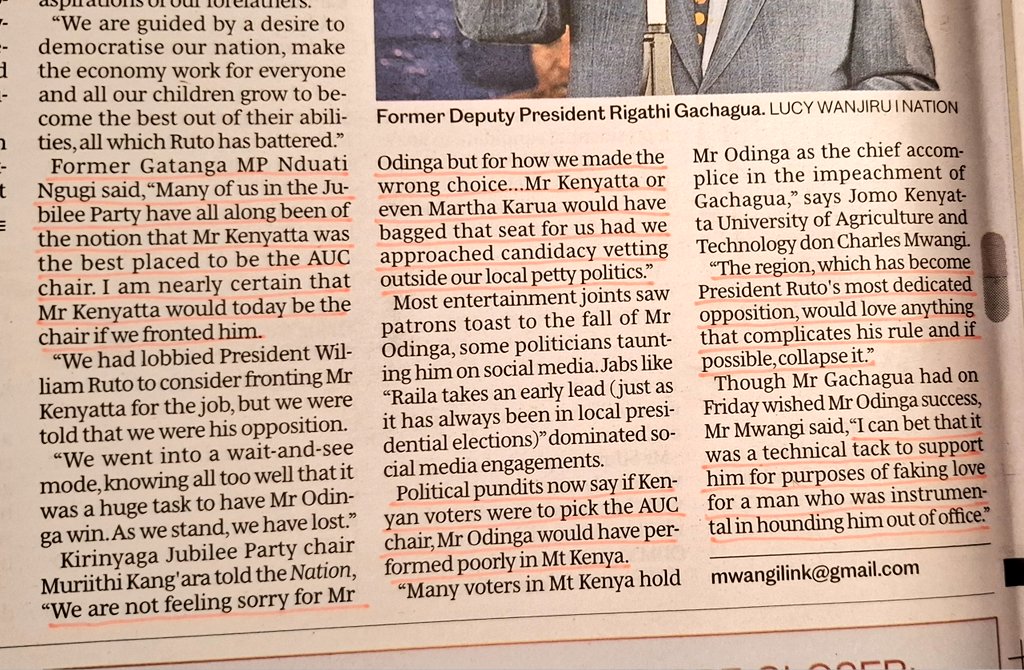 So NO Mt. Kenya leader supported Baba Raila Odinga for his AUC bid coz he was not Kikuyu? Shame on you Riggy G, shame on you Nduati.