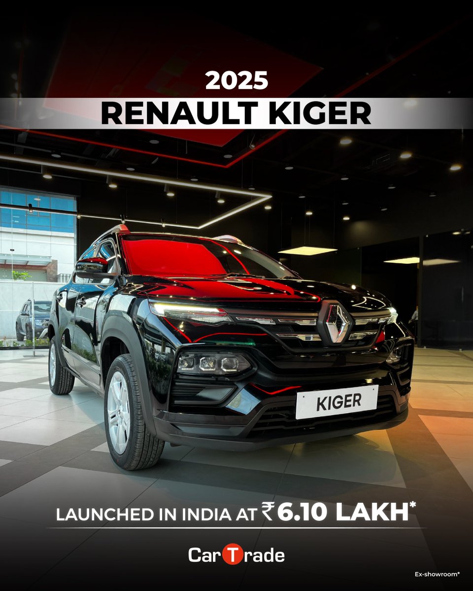 Car_Trade's tweet photo. The 2025 Renault Kiger and Renault Triber have been introduced at a starting ex-showroom price of Rs. 6.10 lakh. Both models come with updated features from the entry-level variant.
#renault #kiger #triber #my2025update #ctnews #post #launch #ctlaunch #trending #automotive https://t.co/CkGL7fXOO0