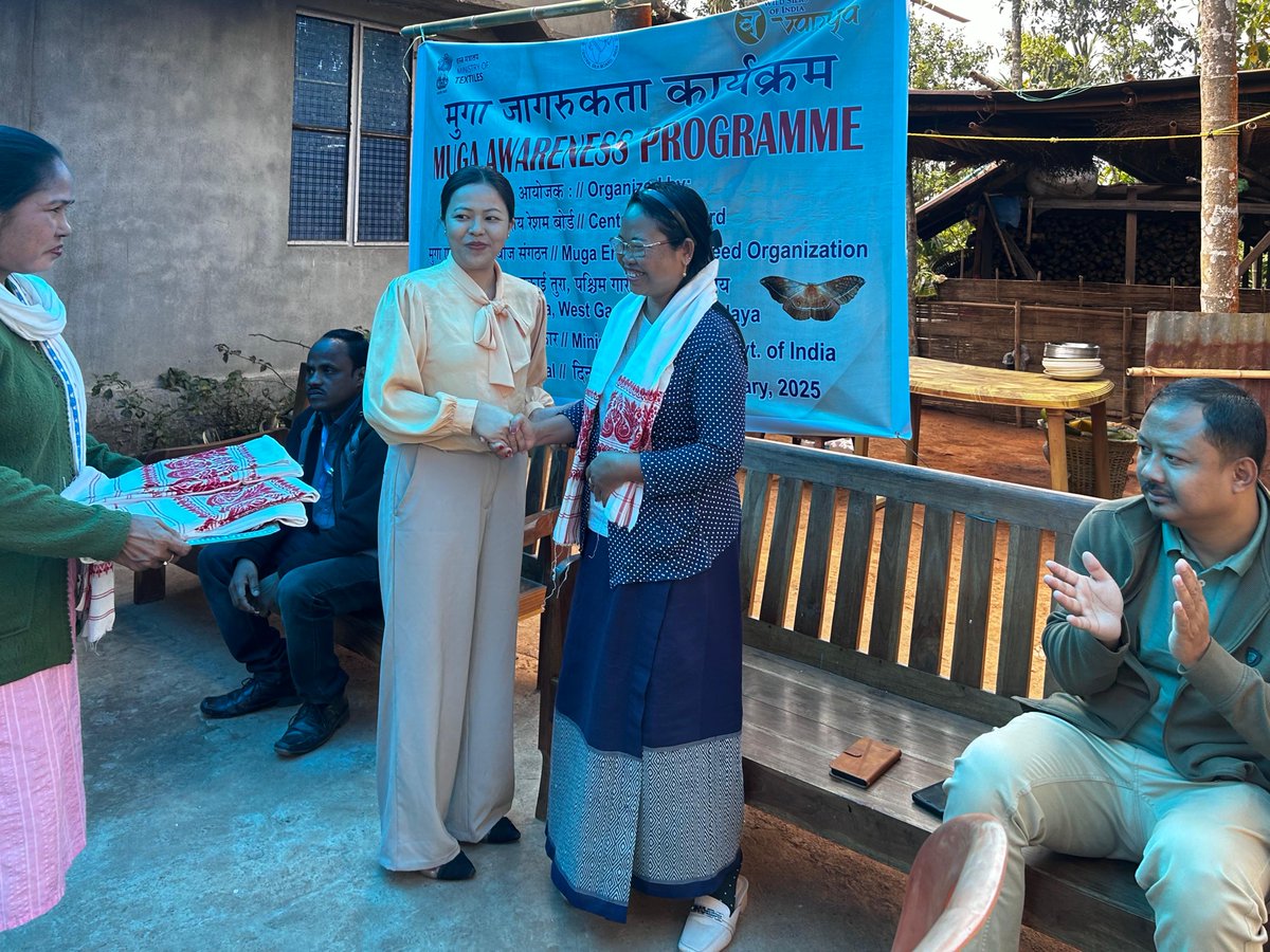 CSB P4 Tura conducted Muga Awareness program at Jengjal, West Garo Hills, Meghalaya on 17.02.2025. Aim was to raise awareness about Muga cultivation and its revenue generation potential along with livelihood opportunities. Zonal Officer, DoS Meghalaya, along with CSB officials