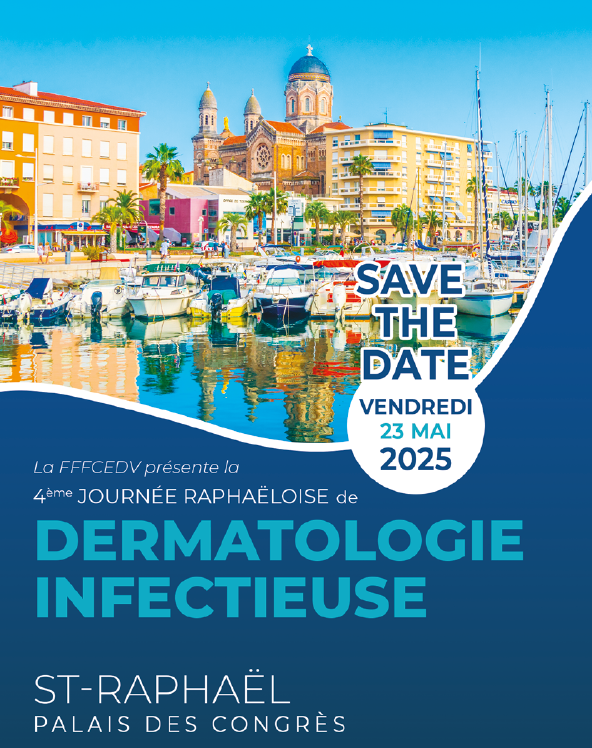 MCOCongres's tweet photo. 🚨 SAVE THE DATE ! 🚨
Rendez-vous à la 4ème Journée Raphaëloise de Dermatologie Infectieuse de la #FFFCEDV !
📆 Vendredi 23 Mai 2025 📍 Palais des Congrès, Saint-Raphaël
Inscription 👉 https://t.co/bqUFnft31y https://t.co/byy5aY0pw4