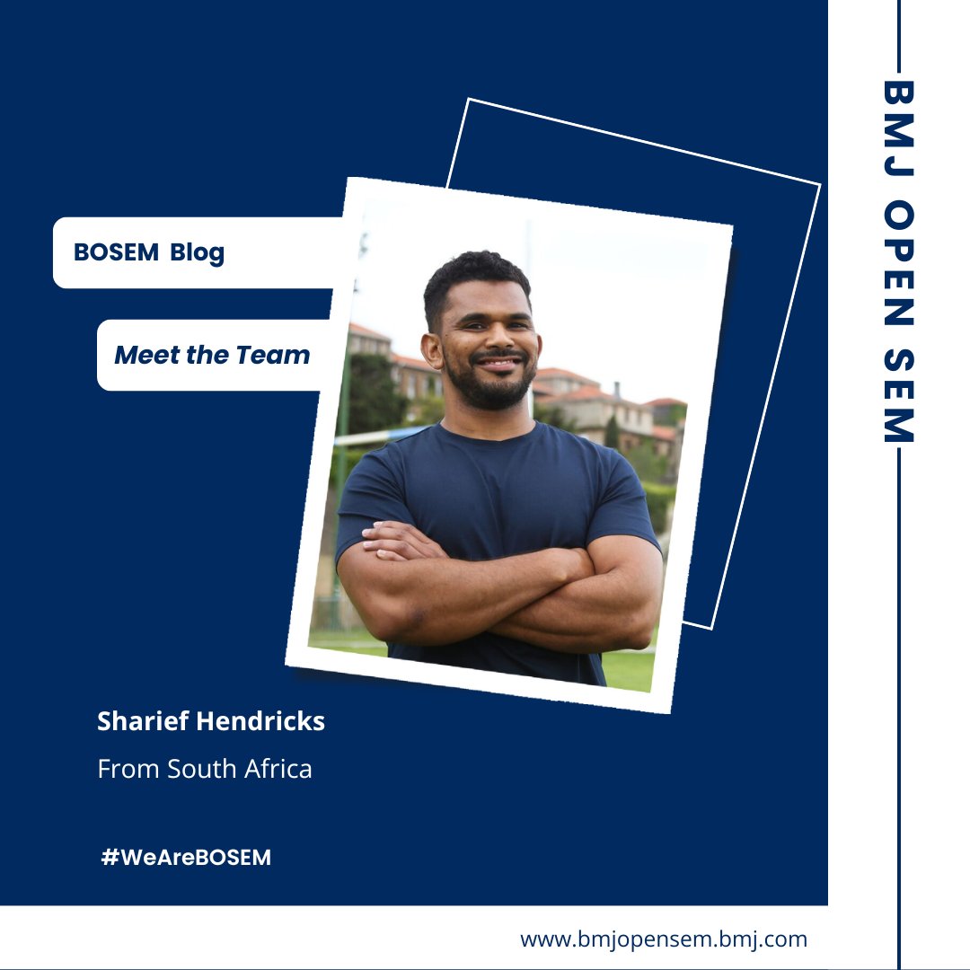 MEET &amp; GREET THE TEAM … SHARIEF HENDRICKS

💡 What is your main area of research / clinical expertise?
My primary research interests are injury prevention, sports performance and athlete welfare, working with populations ranging from community sport to professional athletes.