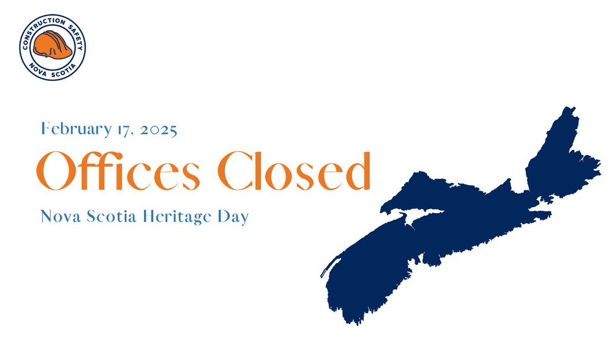 Recognizing Nova Scotia Heritage Day on Monday, February 17, our #CSNS office's will be closed. We will see you tomorrow when we reopen on Tuesday, February 18 at 8:00 am.

#CSNS #NovaScotia