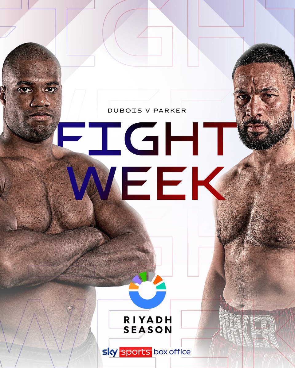 IT'S FIGHT WEEK! 🔥

🥊Artur Beterbiev vs Dmitry Bivol
🥊Daniel Dubois vs Joseph Parker
🥊Shakur Stevenson vs Floyd Schofield
🥊Carlos Adames vs Hamzah Sheeraz
🥊Vergil Ortiz Jr. vs Israil Madrimov
🥊Zhilei Zhang vs Agit Kabayel
🥊Joshua Buatsi vs Callum Smith 

#DuboisParker x