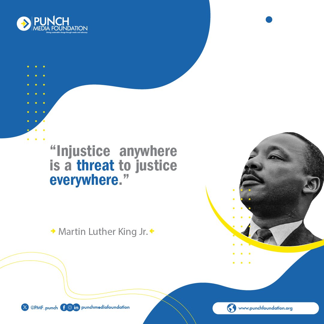 PMF_punch's tweet photo. Injustice anywhere is a call to action for us all. When one person’s rights are denied, everyone’s freedom is at risk.

At PMF, we stand for equity, fairness and the power of collective voices to drive change. https://t.co/zBMDRTAsjy