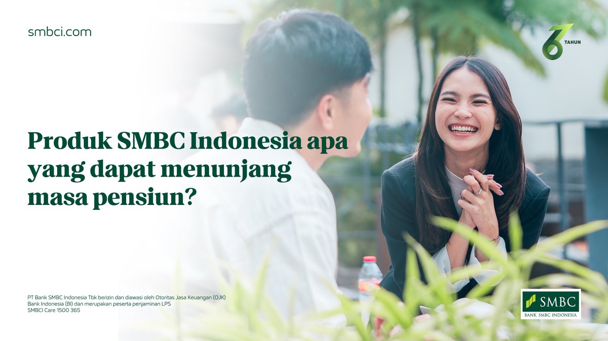 smbc_indonesia's tweet image. SMBC Indonesia punya solusi dana pensiun yang bisa diandalkan! Kamu bisa sebutkan nama-namanya?

Jawab di kolom komentar dengan hashtag #BersamaRayakanMakna dan menangkan air purifier serta e-wallet total Rp6.700.000✨