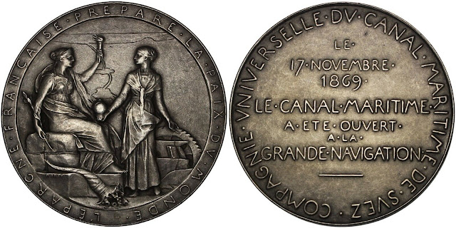 El 17 de febrero de 1867 el primer barco cruza el Canal de #Suez: medallaschile.blogspot.com/2020/10/inaugu… #Panama #Francia #Egipto