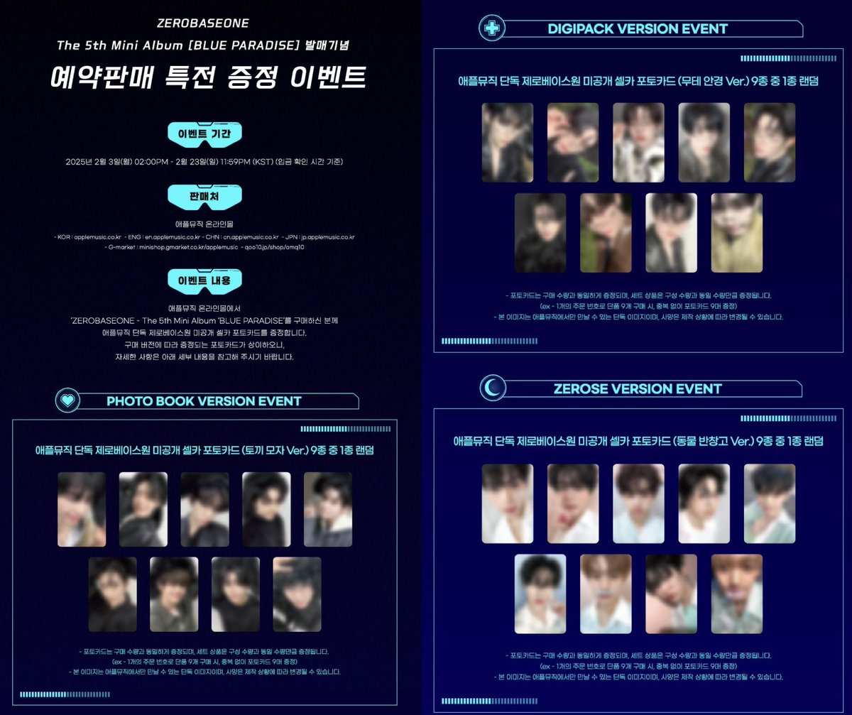 ZEROBASEONE ミニ5集アルバム 'BLUE PARADISE'⛲️🌹 店舗特典ビジュ出