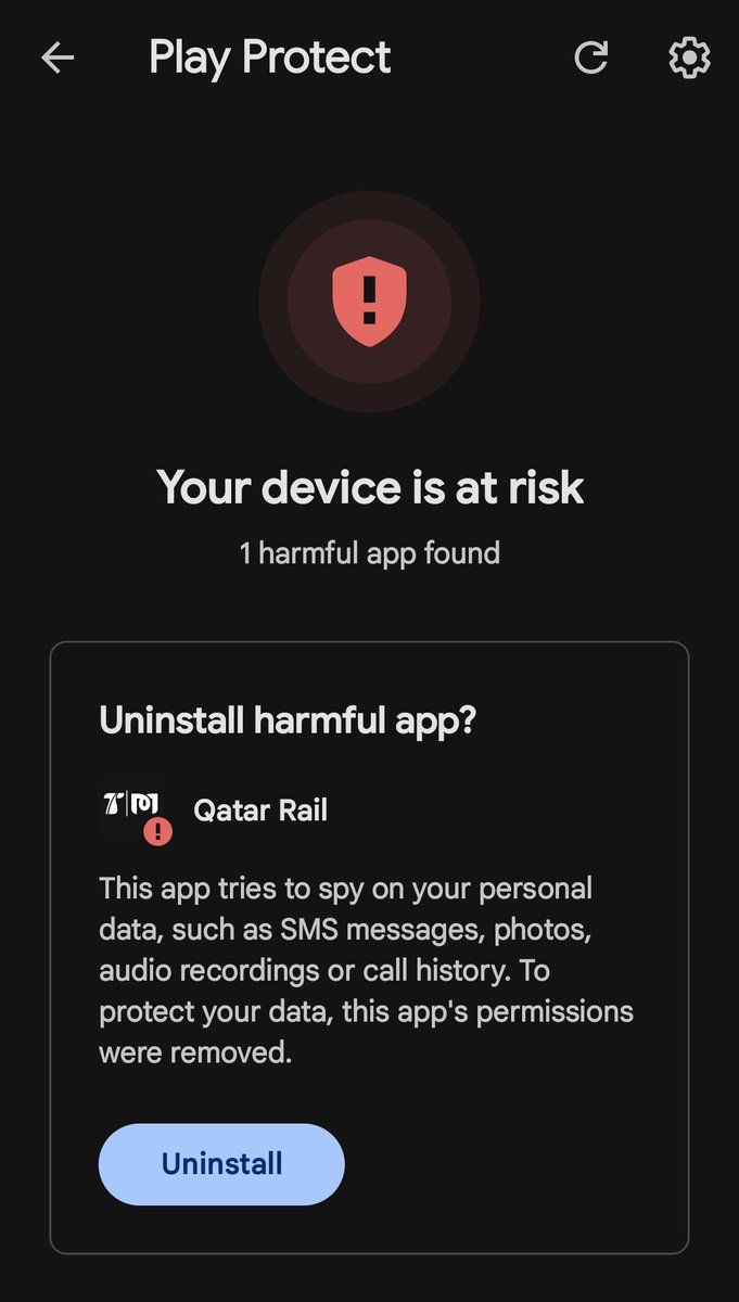 MuhammadAyyazSS's tweet photo. @QatarRail  Kindly fix the app permissions. As Google is marking the app harmful. https://t.co/7UjB4HN6rv