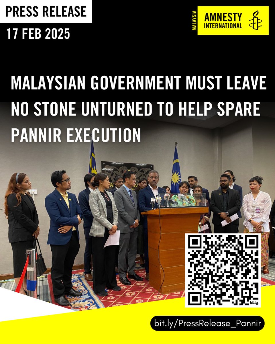 1/ 🚨 PRESS RELEASE: Malaysian government must leave no stone unturned to help spare Pannir execution

🔗: bit.ly/PressRelease_P…