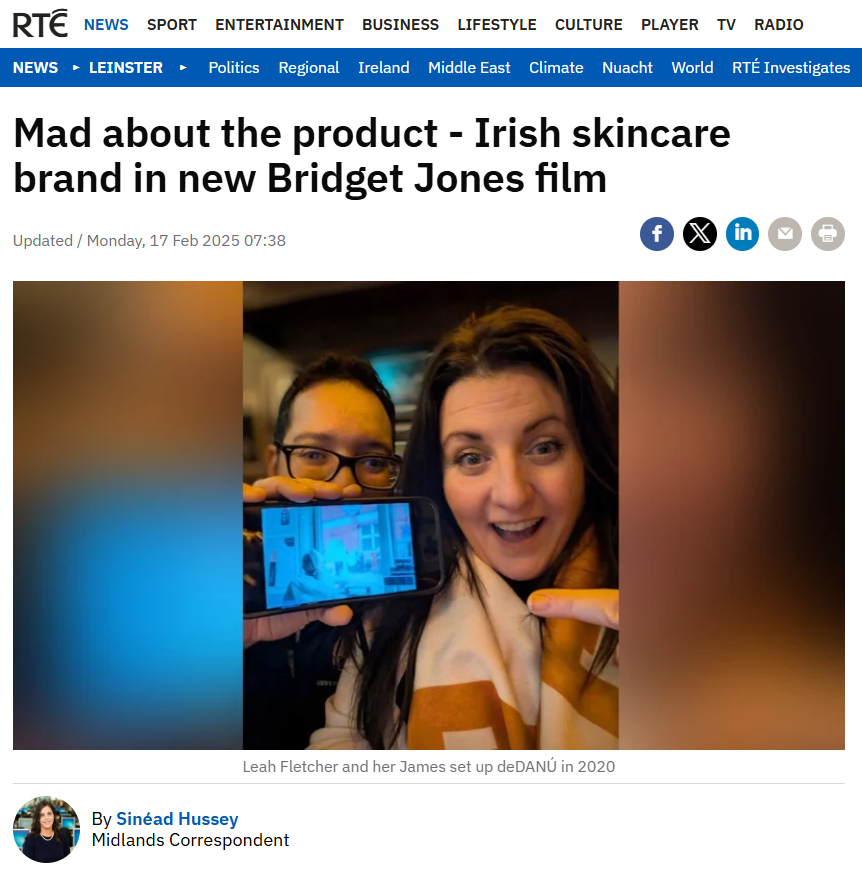 Loc_Enterprise's tweet photo. Congratulations to Local Enterprise Office client @deDANUIreland who made their big screen debut at the weekend in the new Bridget Jones movie!

You can read the full story by @SineadHus in @rtenews here - https://t.co/trmbJU1jRV #MakingItHappen https://t.co/v8Ns5xJgNi