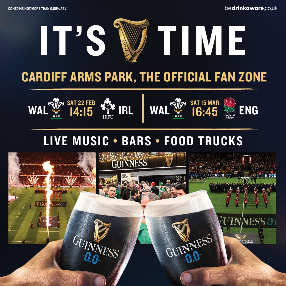 Cardiff Rugby (@cardiff_rugby) on Twitter photo Come along to the Arms Park this Saturday for the Official <a href="/SixNationsRugby/">Guinness Men's Six Nations</a> Fan Zone.
Watch Wales vs Ireland & England vs Scotland on the big screen, and soak up the atmosphere and enjoy live music, food and plenty of Guinness. 🏉🎵🍺
#YmlaenCaerdydd Come along to the Arms Park this Saturday for the Official <a href="/SixNationsRugby/">Guinness Men's Six Nations</a> Fan Zone.
Watch Wales vs Ireland & England vs Scotland on the big screen, and soak up the atmosphere and enjoy live music, food and plenty of Guinness. 🏉🎵🍺
#YmlaenCaerdydd