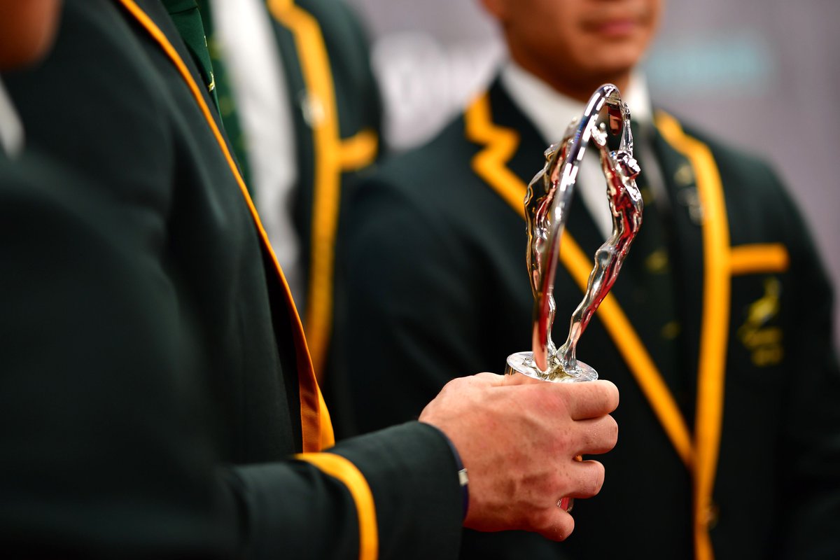 LaureusSport's tweet image. Celebrating greatness 🏆

On this day in 2020, the Springboks were named Laureus World Team of the Year following their 2019 Rugby World Cup triumph 🇿🇦

#Laureus20 | #RWC2019