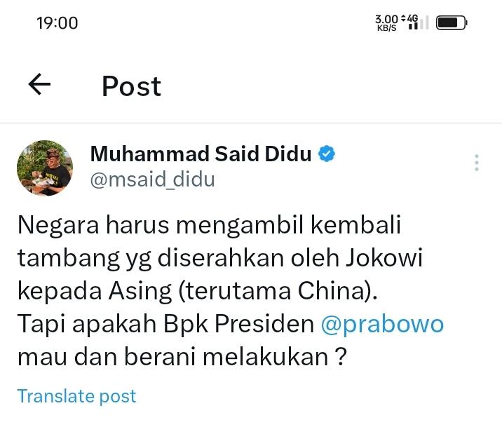 Panji (@kilik_panji) on Twitter photo Bisa saja di ambil sesuai pendapat <a href="/msaid_didu/">Muhammad Said Didu</a> dgn cara terminating kontrak, tapi sesuai agreement negara harus bayar ke investor seperti yg ia minta jika belum habis masa kontrak atau mereka bisa saja membawa kita ke internasional court
mau...? Bisa saja di ambil sesuai pendapat <a href="/msaid_didu/">Muhammad Said Didu</a> dgn cara terminating kontrak, tapi sesuai agreement negara harus bayar ke investor seperti yg ia minta jika belum habis masa kontrak atau mereka bisa saja membawa kita ke internasional court
mau...?
