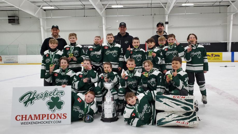 Congratulations to the U9 MD Hespeler Shamrocks for winning the Tier One Trophy at the Hespeler Full Ice U9 Hockey Tournament! 
Way to go, Shamrocks!
