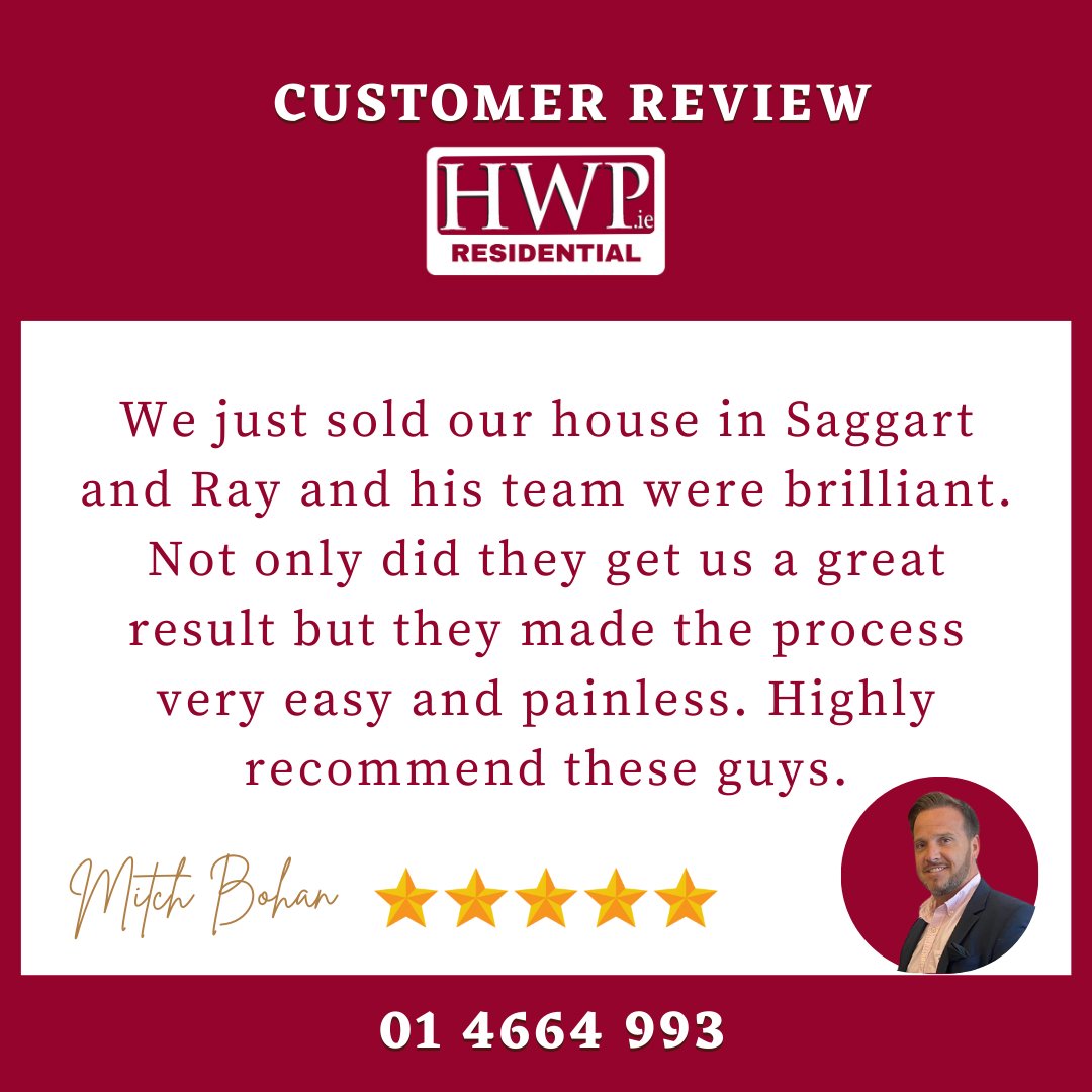 hwpestateagents's tweet photo. ⭐️⭐️⭐️⭐️⭐️ 5-Star Review!

Another property SOLD with top results by Ray Kelly &amp; the HWP team! 🙌✨ Smooth, stress-free sales with expert guidance.

Thinking of selling? Get your Free Valuation today! 
 01 4664 993
https://t.co/jiVC5MOyJx
 #freevaluation #fivestarreview https://t.co/dqn62fetbI