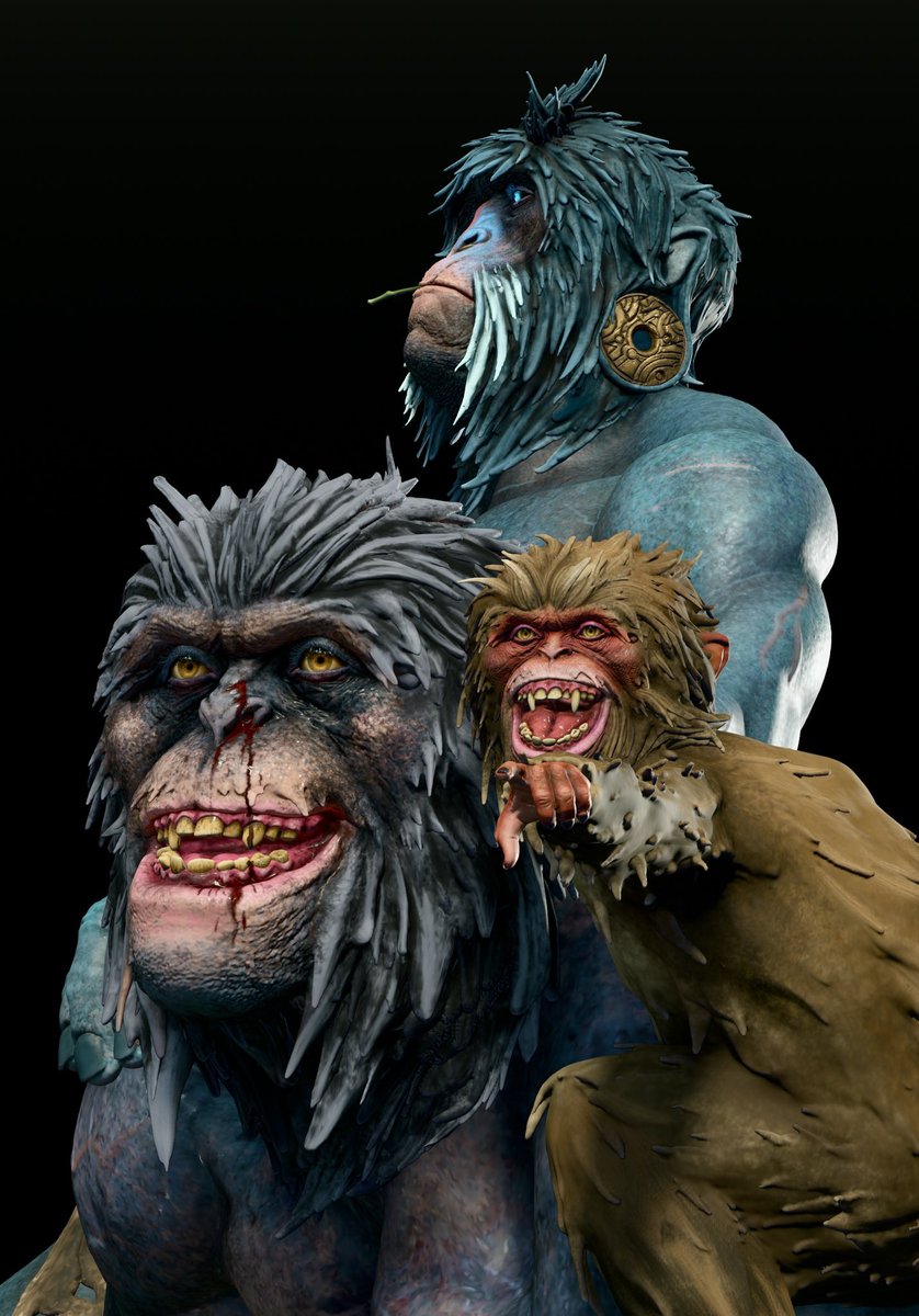 RohitBhui's tweet image. Monkeys on Nomad sculpt iPad