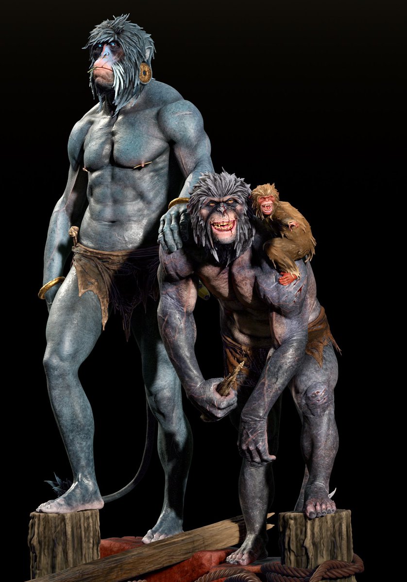 RohitBhui's tweet image. Monkeys on Nomad sculpt iPad
