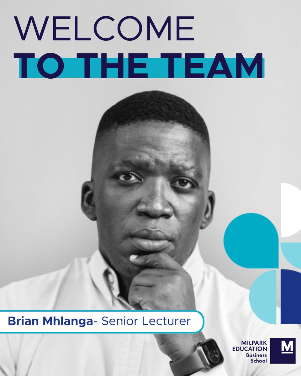 We are excited to welcome Brian Mhlanga, a Senior Lecturer at Milpark Business School for the renewed MBA and Postgraduate Diploma in Business Administration programme! 👏​

#milparkeducation #education #leadership #businessschool #transformation #highereducation