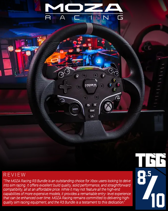 TheGamerGuide_'s tweet photo. "The MOZA Racing R3 Bundle is an outstanding choice for Xbox users looking to delve into sim racing."
Full review: https://t.co/6UWmCV7nN8
#thegamerguide #mozaracing #simracing #simracinghardware #simracingrigs #simracingsetup #xbox #racingwheels #gaming #productreview https://t.co/gJFC7x4usi