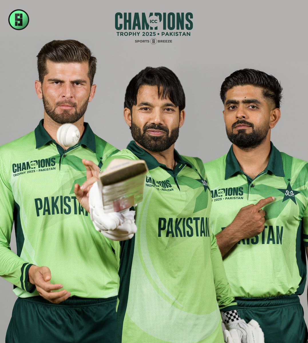 thesportsbreeze's tweet photo. Boys in a fresh new green 🇵🇰
#sportsbreeze #championstrophy #championstrophy2025 #gaddafistadium #pakistancricket #pakistankit #pakvnz #pakvind #pakvban #shaheenafridi #babarazam #mohammadrizwan https://t.co/5js8OfmwpW
