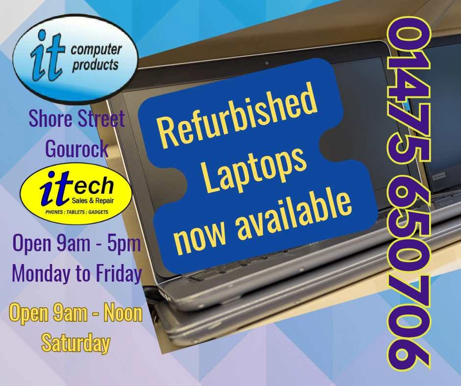 IT Computer Products (@itcomputerpro) on Twitter photo Come in and view our selection of refurb laptops available in our Shore Street Gourock shop.
<a href="/ITComputerPro/">IT Computer Products</a> - <a href="/itechInverclyde/">itech Inverclyde</a>
#Gourock #Inverclyde #ChooseLocal #ScotlandLovesLocal #computing #laptops Come in and view our selection of refurb laptops available in our Shore Street Gourock shop.
<a href="/ITComputerPro/">IT Computer Products</a> - <a href="/itechInverclyde/">itech Inverclyde</a>
#Gourock #Inverclyde #ChooseLocal #ScotlandLovesLocal #computing #laptops