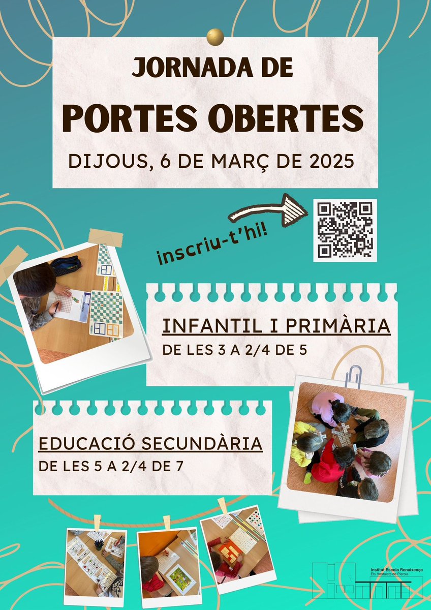 RenaixencaH's tweet photo. Ja tenim aquí les jornades de portes obertes. Vine a conèixer el centre! T’hi esperem! https://t.co/atDPbFJIej
