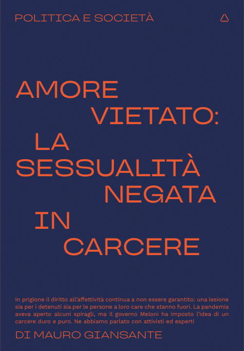 Il nuovo numero di <a href="/Prismag_azine/">Prismag</a> - il mensile scritto da soli Under 35 e diretto da <a href="/Francesco_Stati/">Francesco Stati</a>  - è dedicato alla Repressione e parlo della sessualità negata dietro le sbarre. 

<a href="/AntigoneOnlus/">AssociazioneAntigone</a> <a href="/RistrettiOriz/">Ristretti Orizzonti</a>