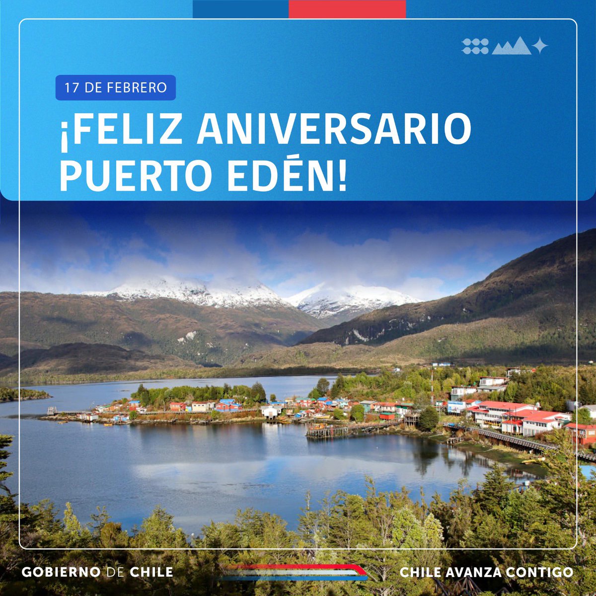 🔸 ¡FELIZ ANIVERSARIO PUERTO EDÉN!

🔹Como Delegación Presidencial de Última Esperanza saludamos a todos los residentes de Puerto Edén al cumplirse un nuevo aniversario desde su fundación.
_