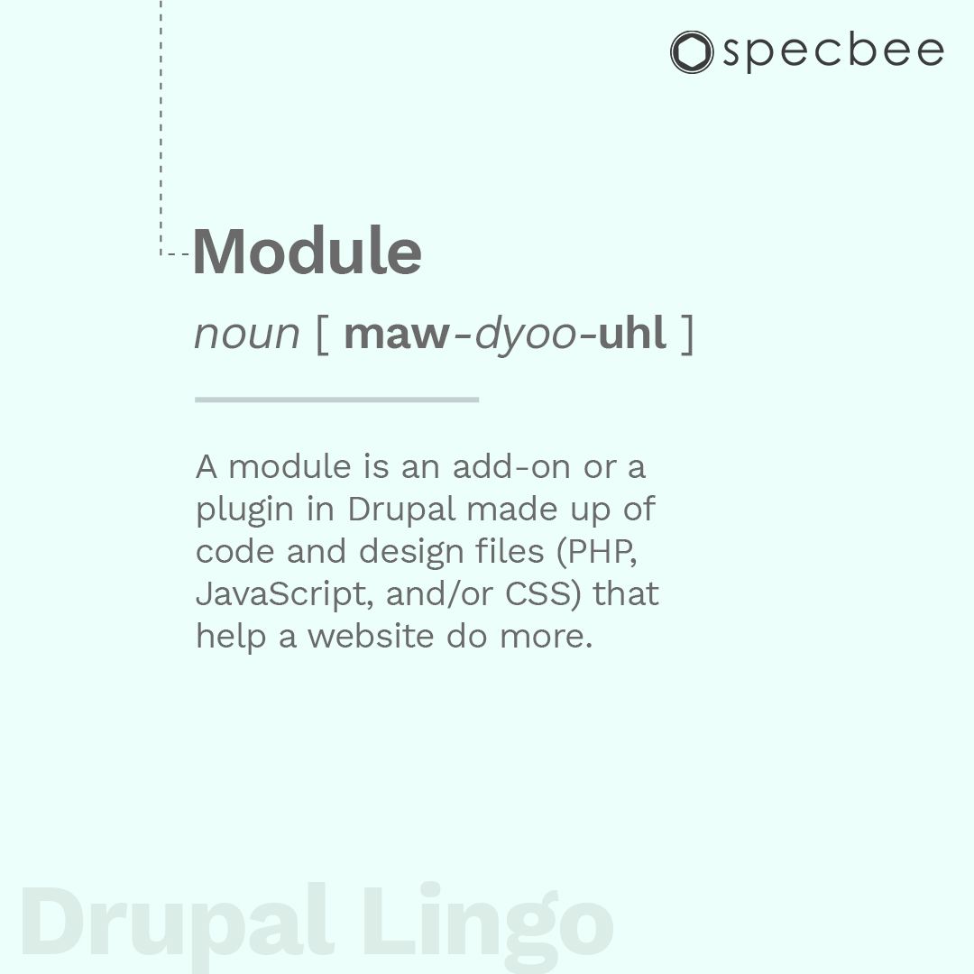 specbee's tweet image. A module in Drupal is like an app on your phone. It lets you add new features or improve existing ones without changing the core system.

#MondaysForLearning #Module #Drupal