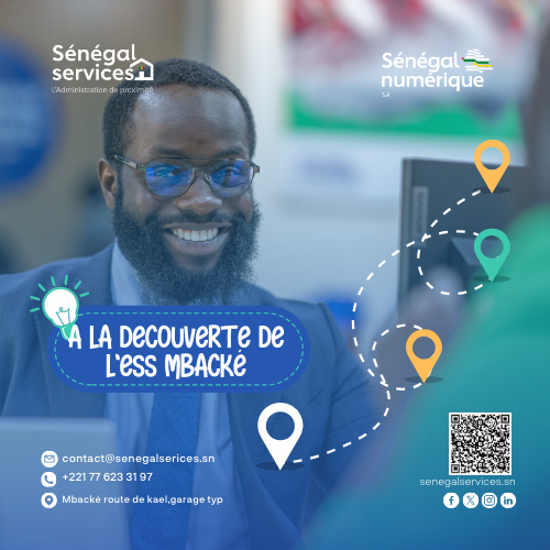 Découvrez l’Espace Sénégal Services de Mbacké. Un espace où vous pouvez effectuer vos démarches administratives en toute simplicité.

Besoin d’informations sur l’entrepreneuriat, le renforcement de compétence ou d’un accompagnement pour vos services administratifs ? Nos agents