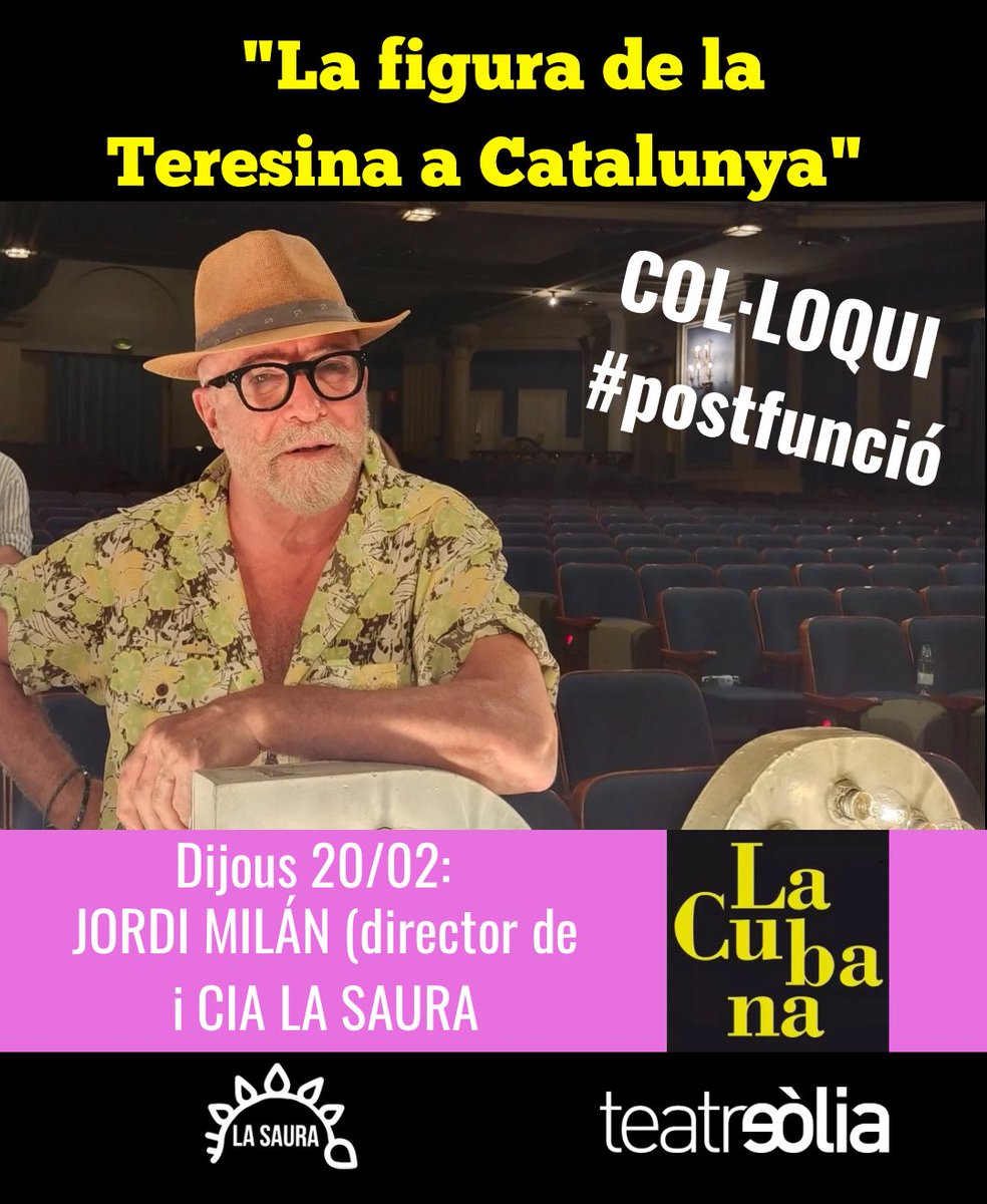 Dijous 20 de febrer fem col•loqui postfunció amb el Jordi Milán, director de <a href="/_LaCubana/">La Cubana</a> . Encara queden entrades!!!