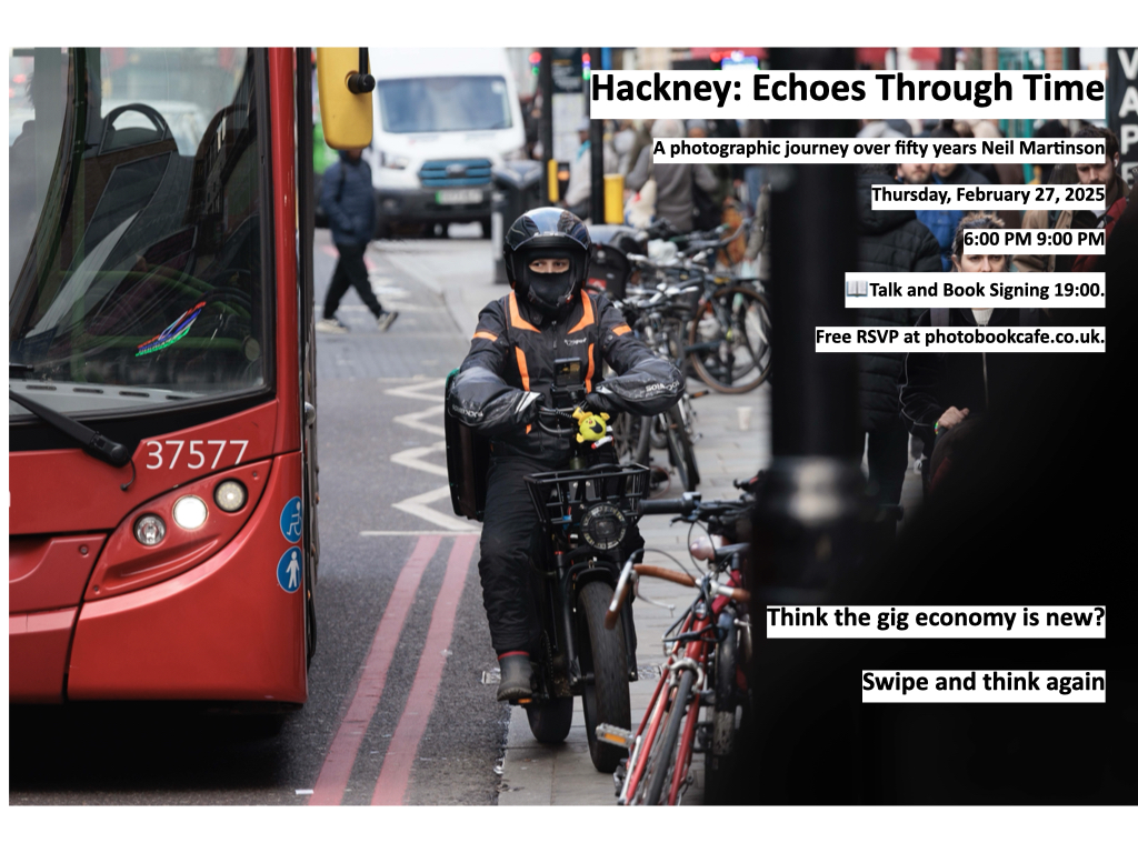 Talk and show about Hackney over 50 years from my unique archive and current images. #hackney #history #globalisation #delivery #photography #streetphotography