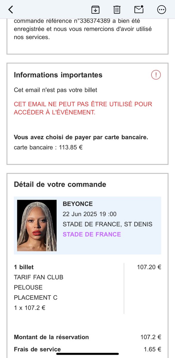 AahIgo's tweet photo. Je vend une place de concert pour le #CowboyCarterTour au stade de France le 22 juin en pelouse , les intéressés venez en privé. #beyonce https://t.co/kK3eyrRyTm