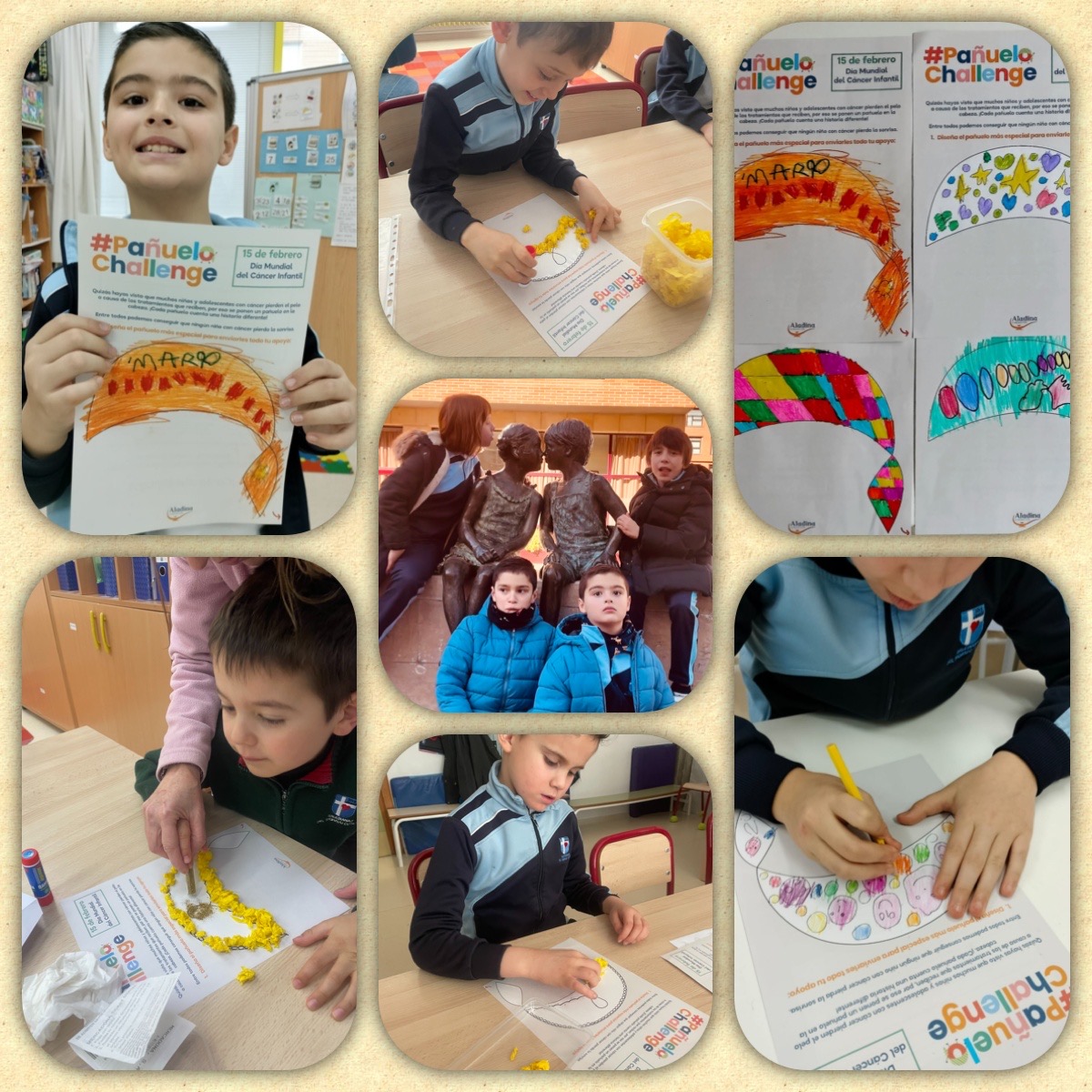 CryptoDomAlts's tweet image. 🔵El 15 de febrero es una fecha para crear conciencia y sensibilizar sobre el cáncer infantil..

👉🏼Las aulas de #ElAlba en Virgen de la Rosa, @SCSalesianasBur y el taller de pintura del Centro de Día se unieron al #PañueloChallengeAladina

#EducaCyL @FundAladina