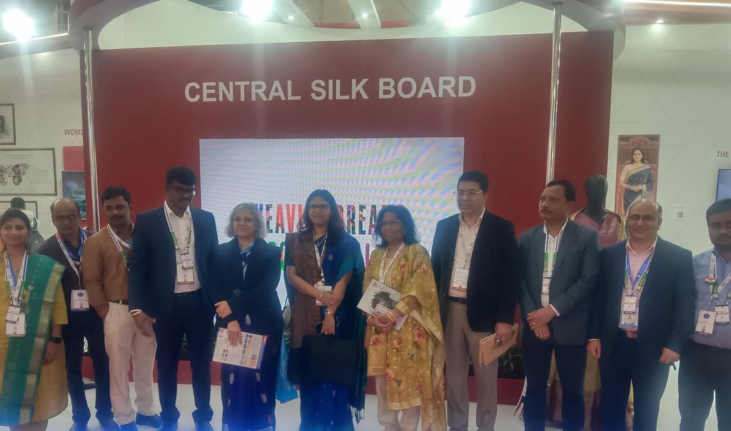 Central Silk Board Ministry of Textiles (@csbmot) on Twitter photo Smt. Neelam Shami Rao, IAS, Secretary <a href="/TexMinIndia/">Ministry of Textiles</a> accompanied by Smt. <a href="/PrajaktaVerma/">Prajakta L Verma</a> IAS, Joint Secretary (fibres), Textiles visited CSB's Theme Pavilion during <a href="/Bharat_tex/">Bharat Tex</a> on 17.02.2025. Glanced at the reeling stall, sericulture value chain with live worms. #75silkenyearsCSB Smt. Neelam Shami Rao, IAS, Secretary <a href="/TexMinIndia/">Ministry of Textiles</a> accompanied by Smt. <a href="/PrajaktaVerma/">Prajakta L Verma</a> IAS, Joint Secretary (fibres), Textiles visited CSB's Theme Pavilion during <a href="/Bharat_tex/">Bharat Tex</a> on 17.02.2025. Glanced at the reeling stall, sericulture value chain with live worms. #75silkenyearsCSB