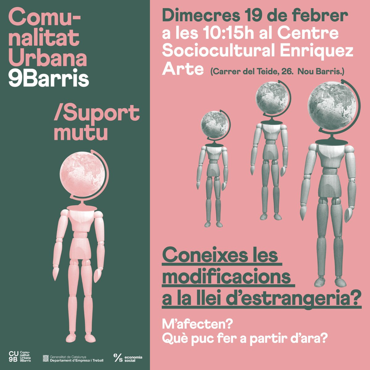 Ètic Hàbitat Coop (@etichabitat) on Twitter photo Les companyes de dret de la cooperativa desxifraran la nova llei d'estrangeria🌍en aquesta xerrada OBERTA i GRATUÏTA a tothom. Xerrada emmarcada dins de la <a href="/Comunalitat9B/">CU9B - Comunalitat 9 Barris BCN</a> T'hi esperem! Les companyes de dret de la cooperativa desxifraran la nova llei d'estrangeria🌍en aquesta xerrada OBERTA i GRATUÏTA a tothom. Xerrada emmarcada dins de la <a href="/Comunalitat9B/">CU9B - Comunalitat 9 Barris BCN</a> T'hi esperem!