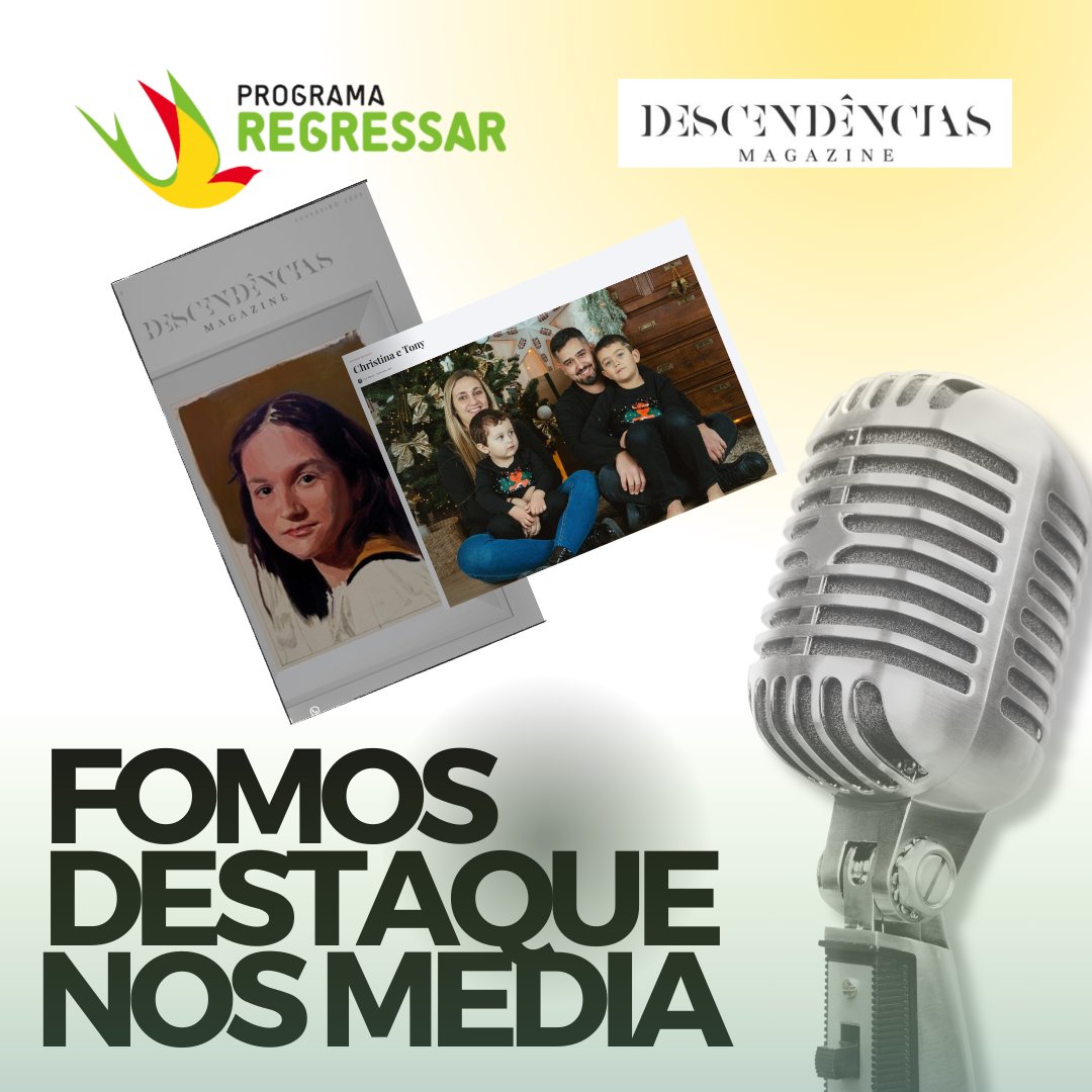 PRegressar's tweet photo. Em fevereiro, na Descendências Magazine, o nosso diretor-executivo contou o percurso de Christina e Tony, que, nove anos depois de uma vida na Suíça, decidiram Regressar a Portugal!

👉 Leia o artigo completo em: https://t.co/SMDkVtwsst

Conte com o Programa Regressar!

#IEFP https://t.co/ONbmNXzXCs