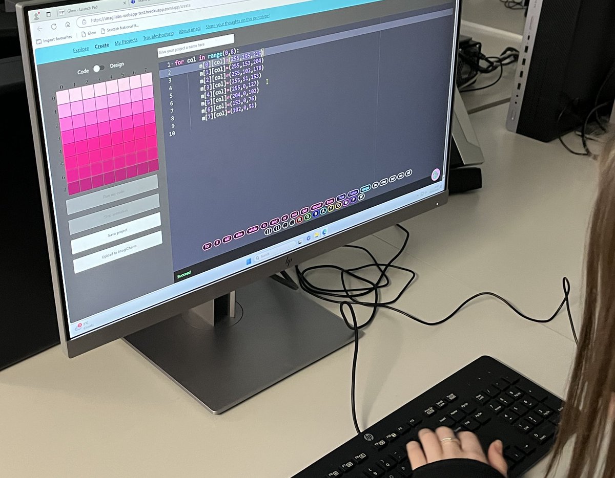 S2 pupils have been creative coding in Python using <a href="/imagilabs/">imagi</a> We have been making pixel art while learning about loops, variables, RGB codes and functions 🤩 <a href="/BerthaParkHigh/">Bertha Park High School</a> <a href="/CompSciScot/">Computing Science Scotland</a> #sl