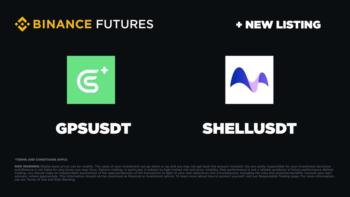 BinanceFutures's tweet photo. Binance Futures will launch the USDⓈ-M $GPS and $SHELL Perpetual Contracts at

🗓️Feb 17 2025, 17:00 (UTC) &amp; 17:15 (UTC) respectively

Read more ➡️ https://t.co/XEyiwimoJM https://t.co/yJqzz0RFVG