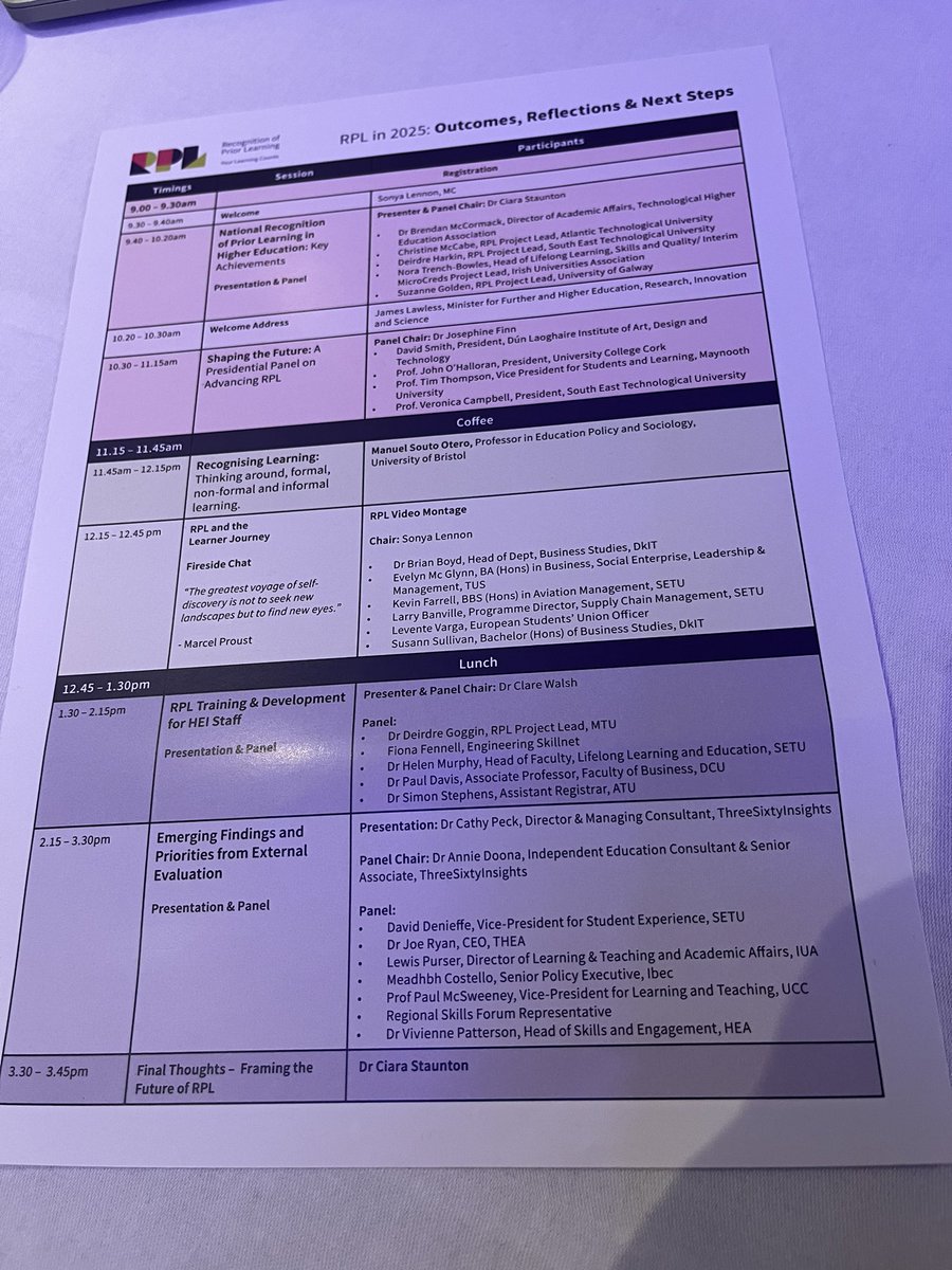 Great to see SETU so well represented at the RPL in 2025 years event, congratulations to the <a href="/RPL_Irl/">RPL_Irl</a> at organizing a really interesting and informative event <a href="/SETU_President/">SETU President</a>