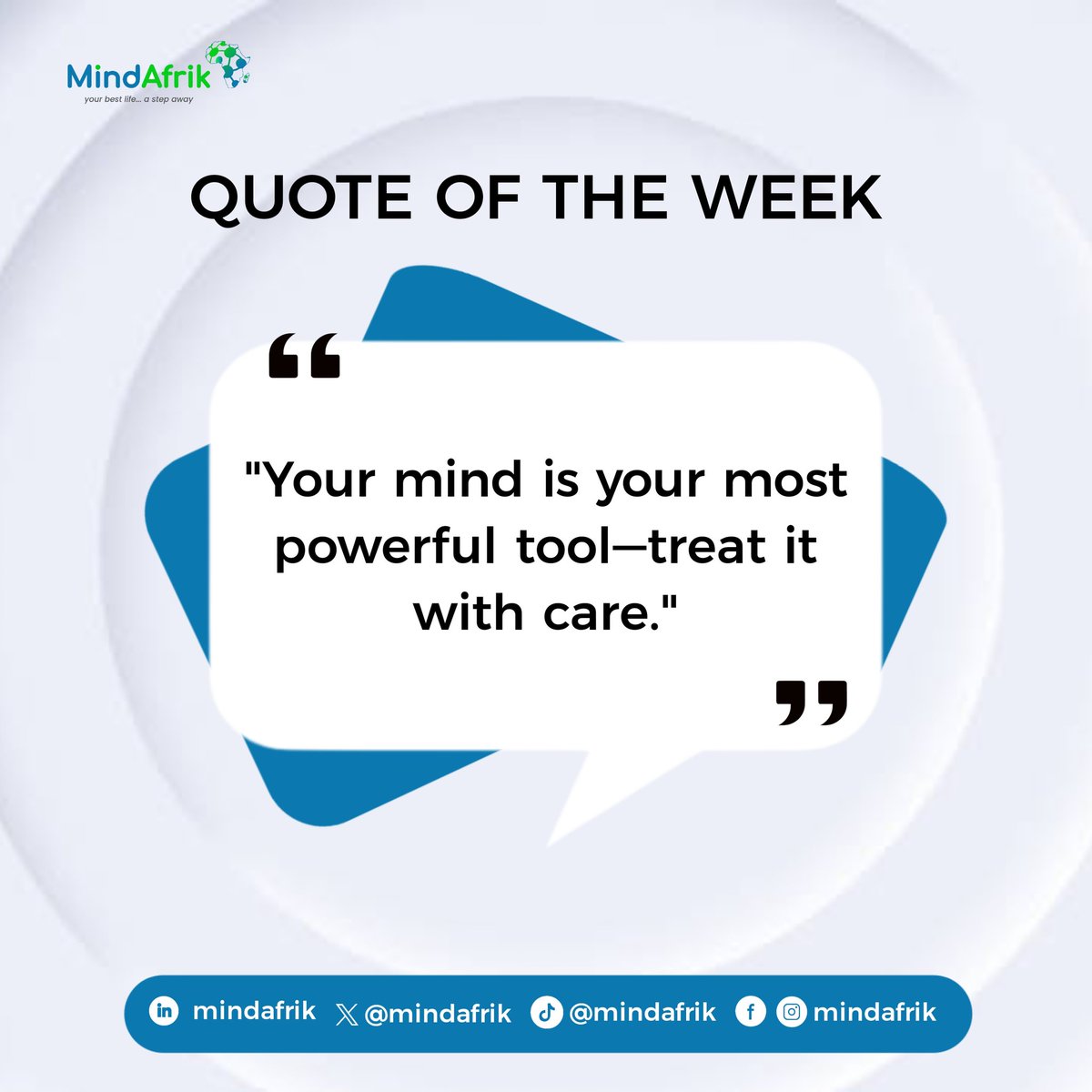 mindafrik's tweet photo. Your mind is the key to success and happiness, so nurture it with positivity daily. Prioritise your mental well-being and unlock a stronger, brighter you!

#quoteoftheweek #MentalWellness #PositiveThinking #mentalhealth #selfcare #healingschool #mindafrikhealingschool #mindafrik https://t.co/iuhNPkuOaB