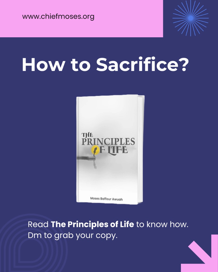 ChiefMBAwuah's tweet photo. Embrace the principle of sacrifice, as it’s the key to unlocking your true potential and living a life that truly matters. 💫

#PrinciplesOfLife #sacrifice #PersonalGrowth #transformation https://t.co/OR41KuX9T2
