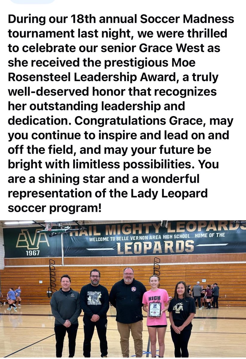 Way to go, Grace! So well deserved!
<a href="/MoeRosensteel/">Kaitlyn Moe Rosensteel Scholarship Foundation</a> <a href="/GraceWest_17/">Grace West</a>